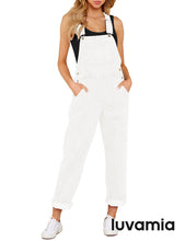 luvamia Women's Casual Stretch Adjustable Denim Bib Overalls Jeans Pants Jumpsuits