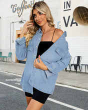 luvamia 2023 Jean Jackets for Women Fashion Oversized Button Down Denim Jacket Western Fall Shacket Jacket with Pockets