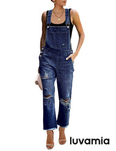 luvamia Women's Casual Stretch Adjustable Denim Bib Overalls Jeans Pants Jumpsuits