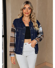 luvamia Jean Jackets for Women Fashion Flannel Plaid Shacket Jacket Oversized Button Down Trucker Denim Shirt Jackets