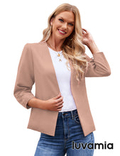 luvamia Blazers for Women 3/4 Sleeve Dressy Business Work Casual Suit Blazer Jackets Open Front Cardigan