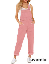 luvamia Women's Casual Stretch Adjustable Denim Bib Overalls Jeans Pants Jumpsuits