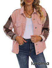 luvamia Jean Jackets for Women Fashion Flannel Plaid Shacket Jacket Oversized Button Down Trucker Denim Shirt Jackets