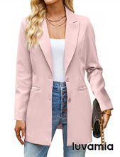 luvamia 2023 Blazers for Women Business Casual Long Blazer Jackets Dressy Work Professional Office Outfits Lapel Pockets