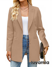 luvamia 2023 Blazers for Women Business Casual Long Blazer Jackets Dressy Work Professional Office Outfits Lapel Pockets