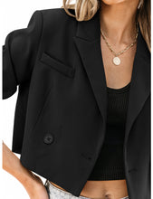 luvamia Cropped Blazers for Women Business Casual Open Front Long Sleeve Suit Jacket Trendy Oversized Work Office Blazer