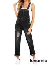 luvamia Women's Casual Stretch Adjustable Denim Bib Overalls Jeans Pants Jumpsuits