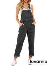 luvamia Women's Casual Stretch Adjustable Denim Bib Overalls Jeans Pants Jumpsuits