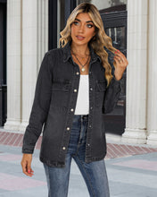 luvamia 2023 Jean Jackets for Women Fashion Oversized Button Down Denim Jacket Western Fall Shacket Jacket with Pockets