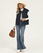 luvamia Denim for Women Oversized Button Down Sleeveless Jean Jacket Fashion Casual Western Outerwear with Pockets