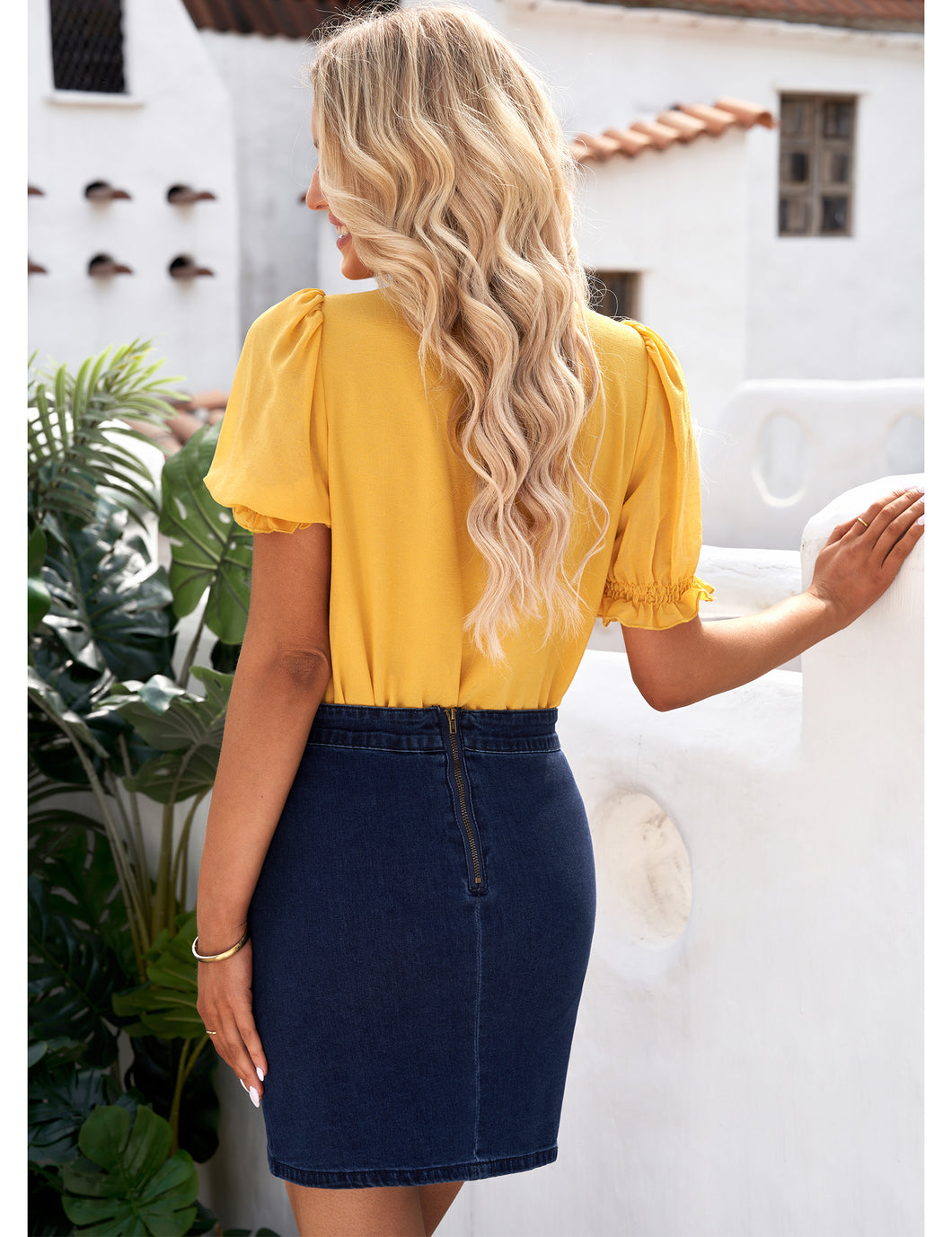 Mustard Button Down Denim Skirt - Spring's Hottest Color!