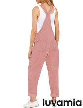 luvamia Women's Casual Stretch Adjustable Denim Bib Overalls Jeans Pants Jumpsuits