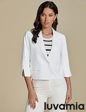 LUVAMIA Women's Business Casual Blazers Button Suit Jacket 3/4 Sleeves