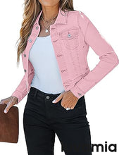 luvamia 2025 Cropped Jean Jackets for Women Fashion Short Denim Shacket Jacket Lightweight Fitted Stretchy with Pockets