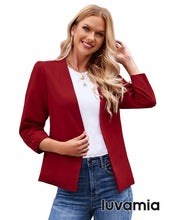 luvamia Blazers for Women 3/4 Sleeve Dressy Business Work Casual Suit Blazer Jackets Open Front Cardigan