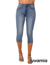 luvamia Womens Capri Jeans for Women High Waisted Skinny Ripped Jean Denim Pants