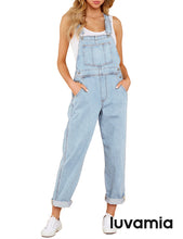 luvamia Women's Casual Stretch Adjustable Denim Bib Overalls Jeans Pants Jumpsuits