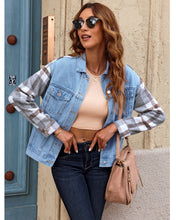 luvamia Jean Jackets for Women Fashion Flannel Plaid Shacket Jacket Oversized Button Down Trucker Denim Shirt Jackets