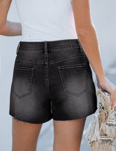 luvamia Jean Shorts for Women High Waisted Distressed Stretchy Denim Shorts Ripped Raw Hem Summer Casual Cut Off Shorts