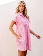 luvamia Denim Dress for Women Summer Short Sleeve Button Down Collared Pleated Western Jean Dresses with Pockets Relaxed