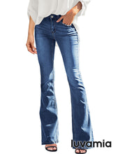 luvamia Women‘s High Waisted Flare Bell Bottom Jeans Ripped Wide Leg Denim Pants