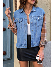 luvamia Jean Jackets for Women Fashion Flannel Plaid Shacket Jacket Oversized Button Down Trucker Denim Shirt Jackets