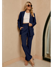 luvamia 2 Piece Outfits for Women Dressy Blazer Jackets High Waisted Straight Leg Pants Suits Set Business Casual Office