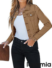 luvamia 2025 Cropped Jean Jackets for Women Fashion Short Denim Shacket Jacket Lightweight Fitted Stretchy with Pockets