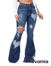 luvamia Women's High Waisted Flared Jeans Bell Bottom Wide Leg Stretch Denim Pants