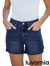 luvamia Jean Shorts for Women Trendy High Waisted Denim Shorts Carpenter Stretchy Summer Casual Mom Cut Off Jeans Shorts