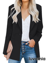 luvamia Women's Casual Long Sleeve Lapel Button Slim Work Office Blazer Jacket