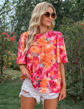 luvamia 2023 Blouses for Women Dressy Casual Floral Boho Babydoll Flowy Tops Summer Short Bell Sleeves Shirts