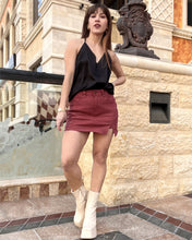 luvamia Skorts Skirts for Women Denim Mini Skirt Side Slit with High Waisted Jean Shorts Stretchy
