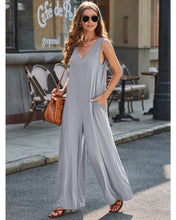 luvamia Jumpsuits for Women Causal Sleeveless Wide Leg Overall Jumpsuit Baggy Loose Onesie Jumpers With Pockets Lounge