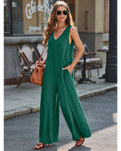 luvamia Jumpsuits for Women Causal Sleeveless Wide Leg Overall Jumpsuit Baggy Loose Onesie Jumpers With Pockets Lounge