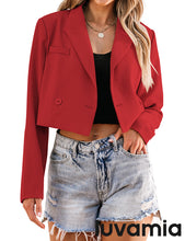 luvamia Cropped Blazers for Women Business Casual Open Front Long Sleeve Suit Jacket Trendy Oversized Work Office Blazer