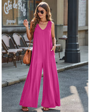 luvamia Jumpsuits for Women Causal Sleeveless Wide Leg Overall Jumpsuit Baggy Loose Onesie Jumpers With Pockets Lounge