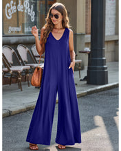 luvamia Jumpsuits for Women Causal Sleeveless Wide Leg Overall Jumpsuit Baggy Loose Onesie Jumpers With Pockets Lounge