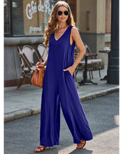 luvamia Jumpsuits for Women Causal Sleeveless Wide Leg Overall Jumpsuit Baggy Loose Onesie Jumpers With Pockets Lounge