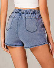 LUVAMIA Denim High Waisted Shorts Skort Stretch Asymmetrical Wrap Skirt