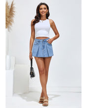 luvamia Skorts for Woman High Waisted Denim Shorts Trendy Jean Skort Skirt Country Concert Outfits Western Y2K Summer