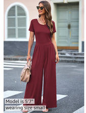 luvamia Jumpsuits for Women Causal Wide Leg Overall Jumpsuit Baggy Loose Short Sleeves Onesie Jumpers Comfy Stretchy
