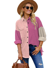 luvamia Womens Shacket Jacket Oversized Corduroy Button Down Shirt Long Sleeve Tops