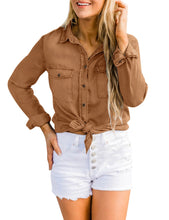 luvamia Denim Shirt Women Chambray Jean Western Shirts Long Sleeve Button Down Tops