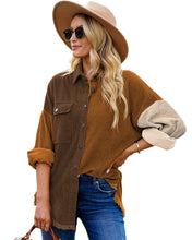 luvamia Womens Shacket Jacket Oversized Corduroy Button Down Shirt Long Sleeve Tops