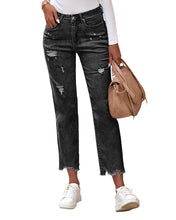 luvamia High Waisted Boyfriend Jeans for Women Ripped Distressed Jeans Slim Straight Leg Denim Pants