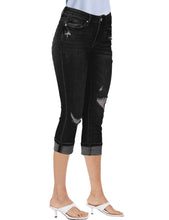 luvamia Capri Jeans for Women Stretch High Waisted Distressed Denim Capris Ripped Skinny Cropped Pants