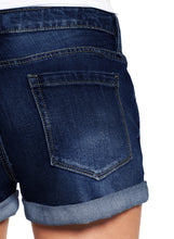 luvamia Women's Ripped Denim Jean Shorts Mid Rise Stretchy Folded Hem Short Jeans