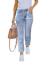 luvamia High Waisted Boyfriend Jeans for Women Ripped Distressed Jeans Slim Straight Leg Denim Pants