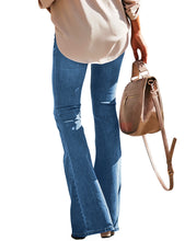 luvamia Women's Ripped Flare Bell Bottom Jeans Pants Retro Wide Leg Denim Pants
